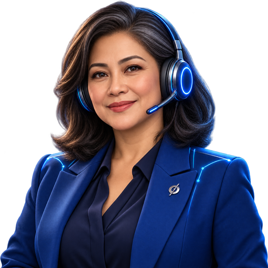 Tita Liza, illustrated character of Layers, with a headset