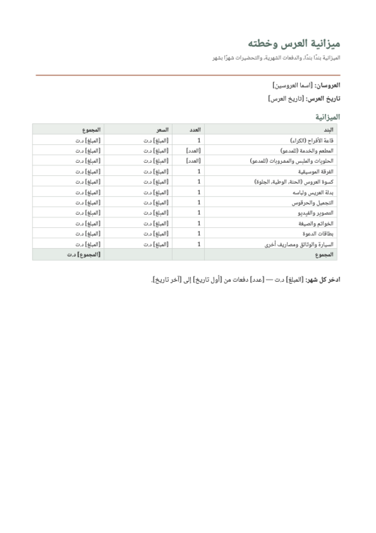 مصاريف الزواج في تونس بالتفصيل: first page
