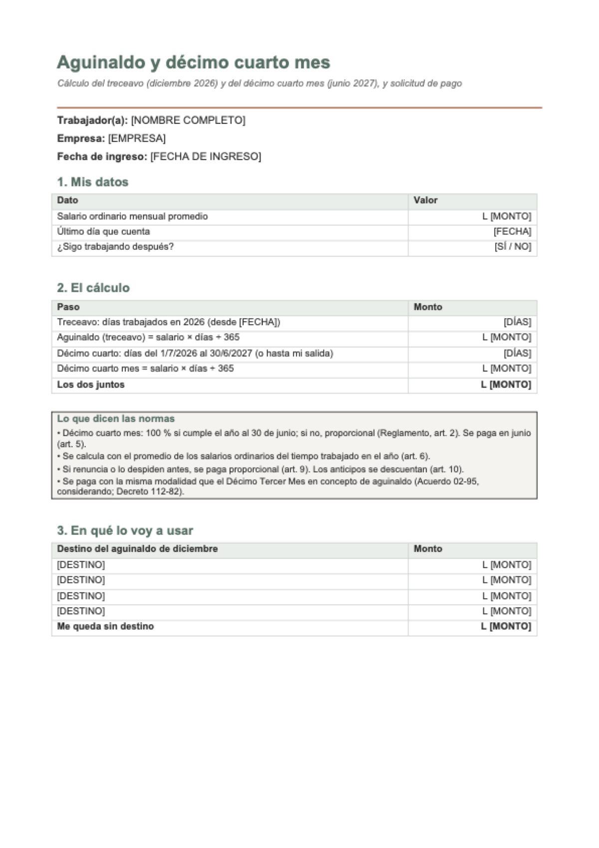 Calculá tu aguinaldo y tu décimo cuarto mes: first page