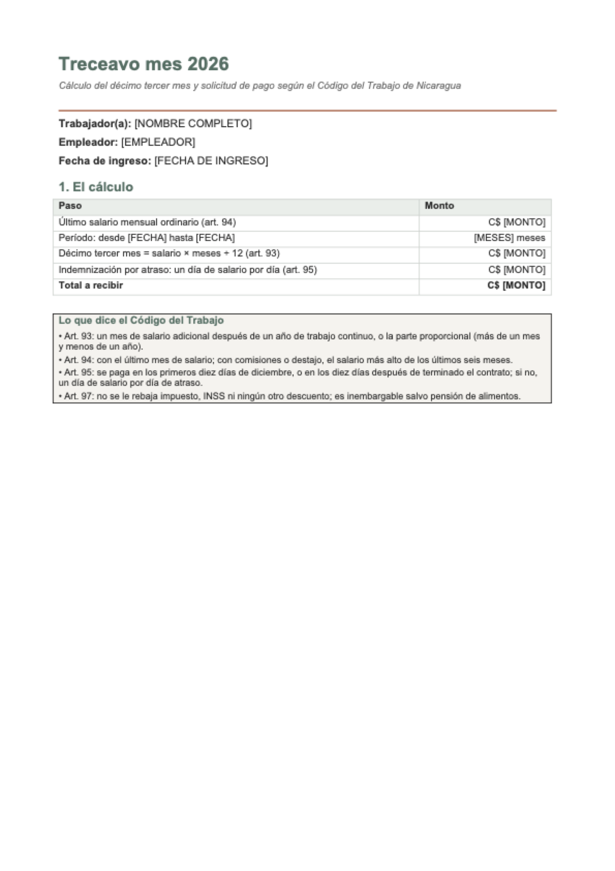 Calculá tu aguinaldo: first page