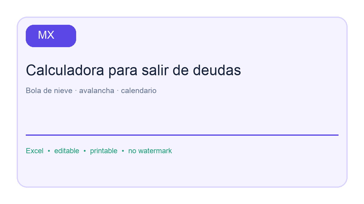Calculadora para salir de deudas: first page