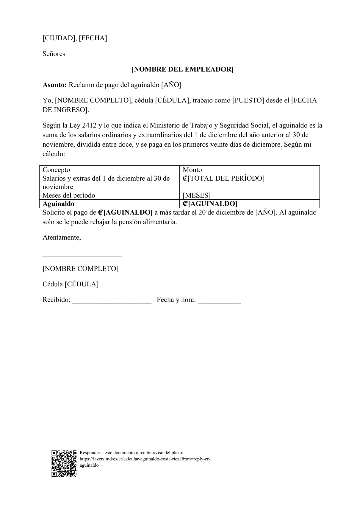 Calculá tu aguinaldo: first page
