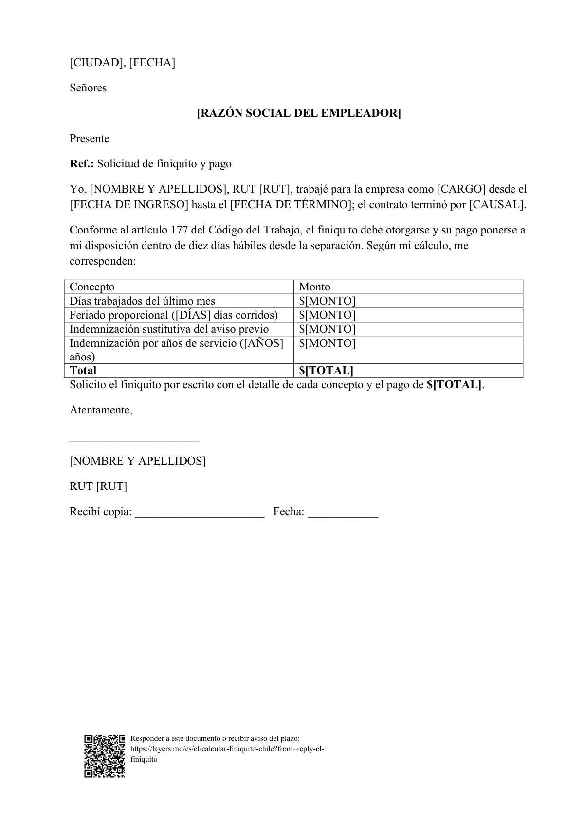 Calcula tu finiquito: first page