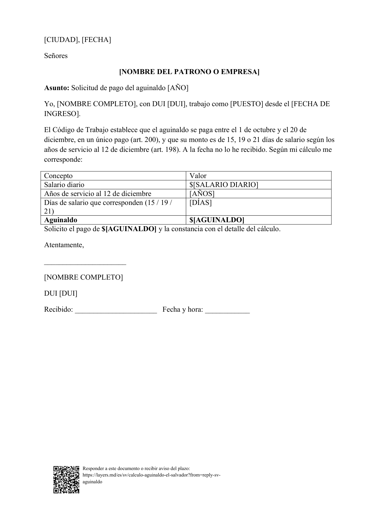 Calculá tu aguinaldo: first page