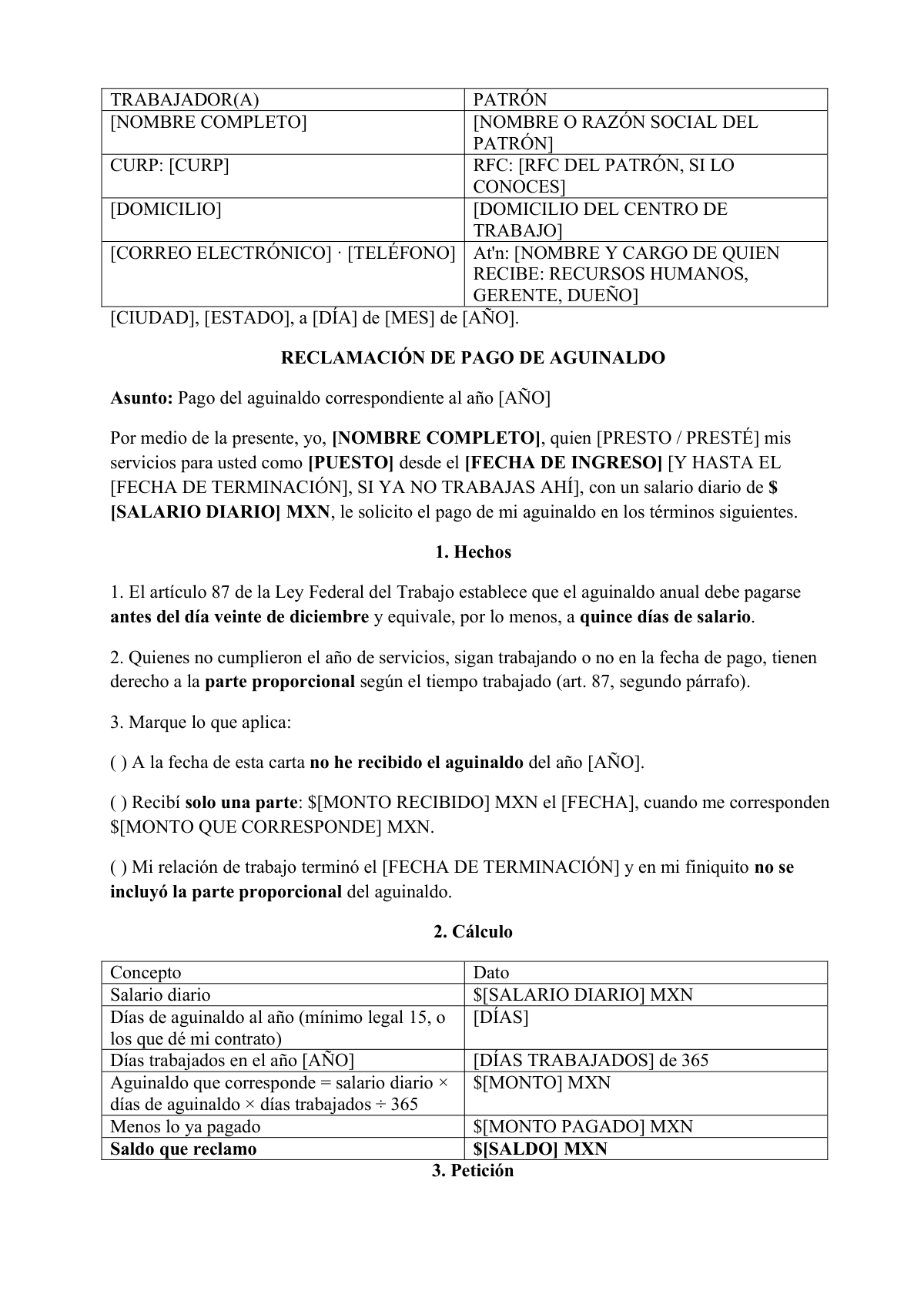 No te pagaron el aguinaldo: first page