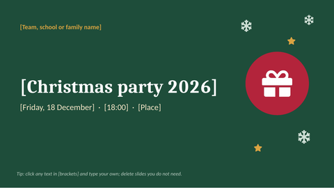 Christmas PowerPoint Template — Party Program and Budget