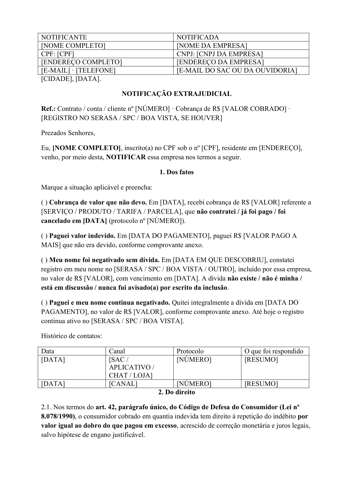 Cobrança indevida ou nome sujo sem motivo: first page