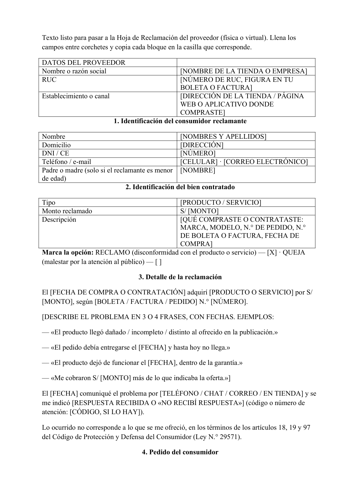 Cómo hacer un reclamo en el Libro de Reclamaciones: first page