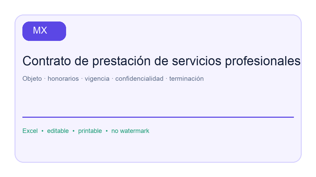 Contrato de prestación de servicios profesionales: first page