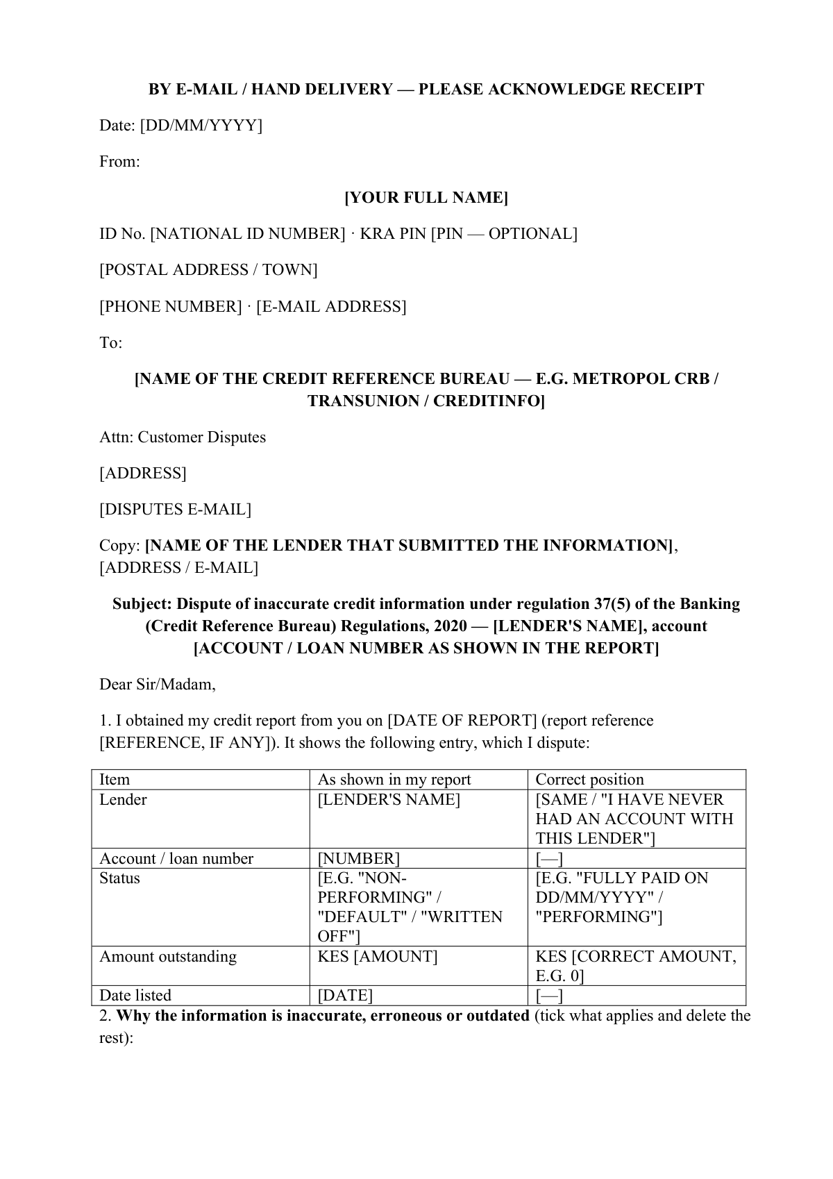 Wrongly listed on CRB?: first page