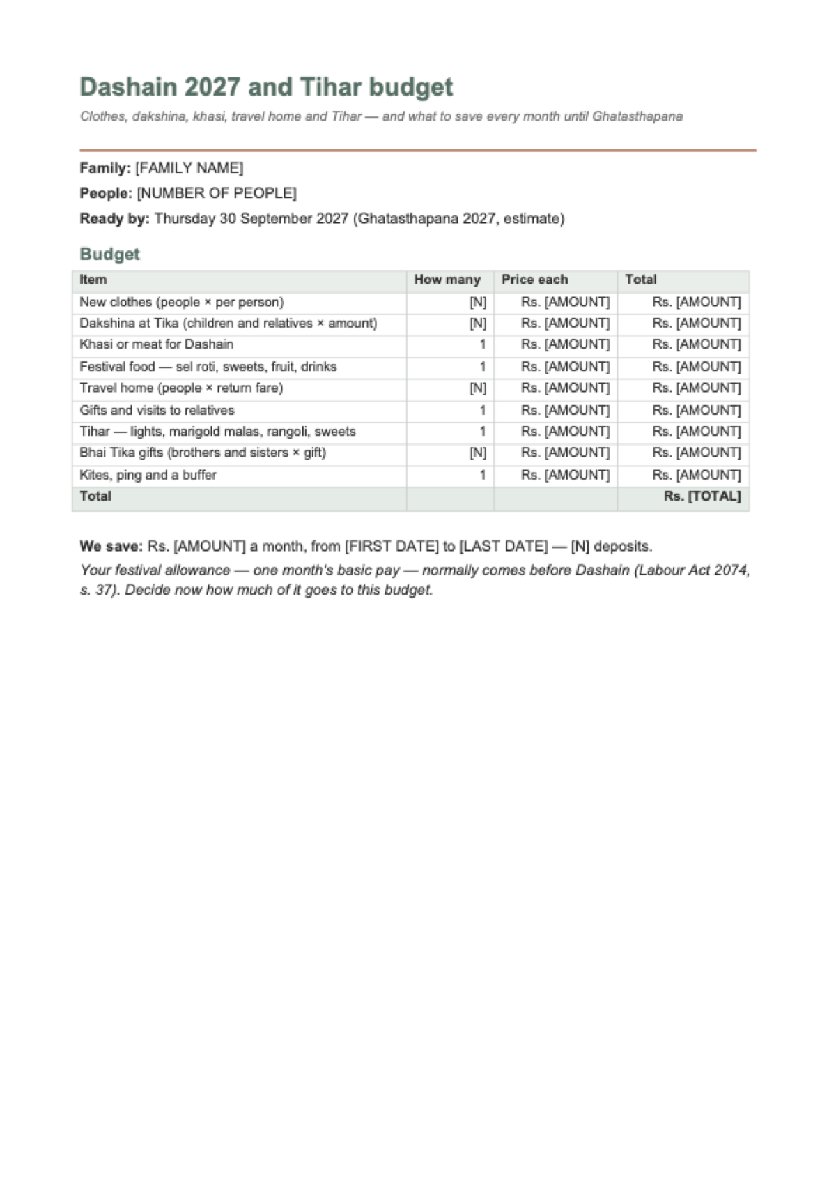Dashain 2027: first page