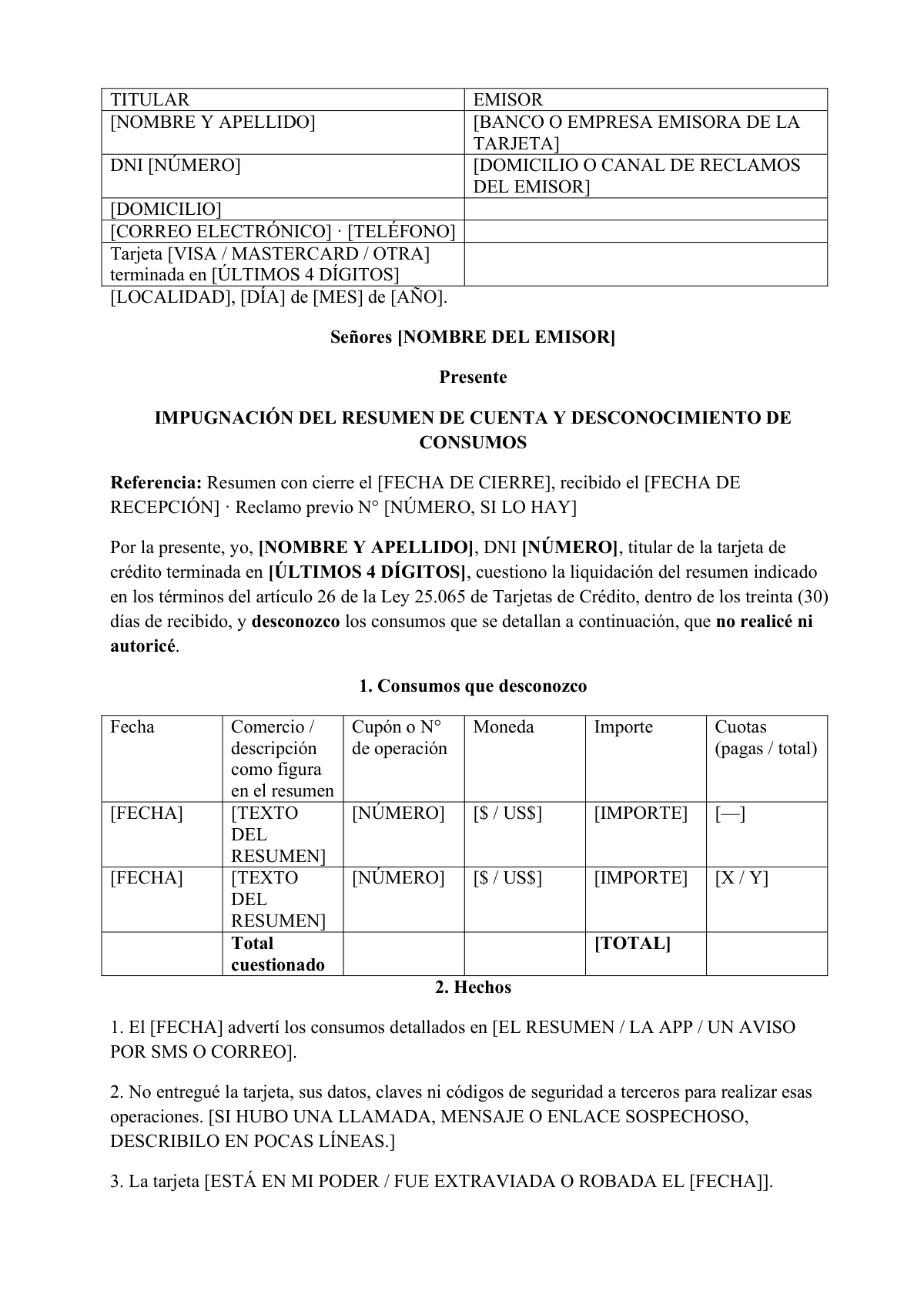 Te aparece un consumo que no hiciste: first page