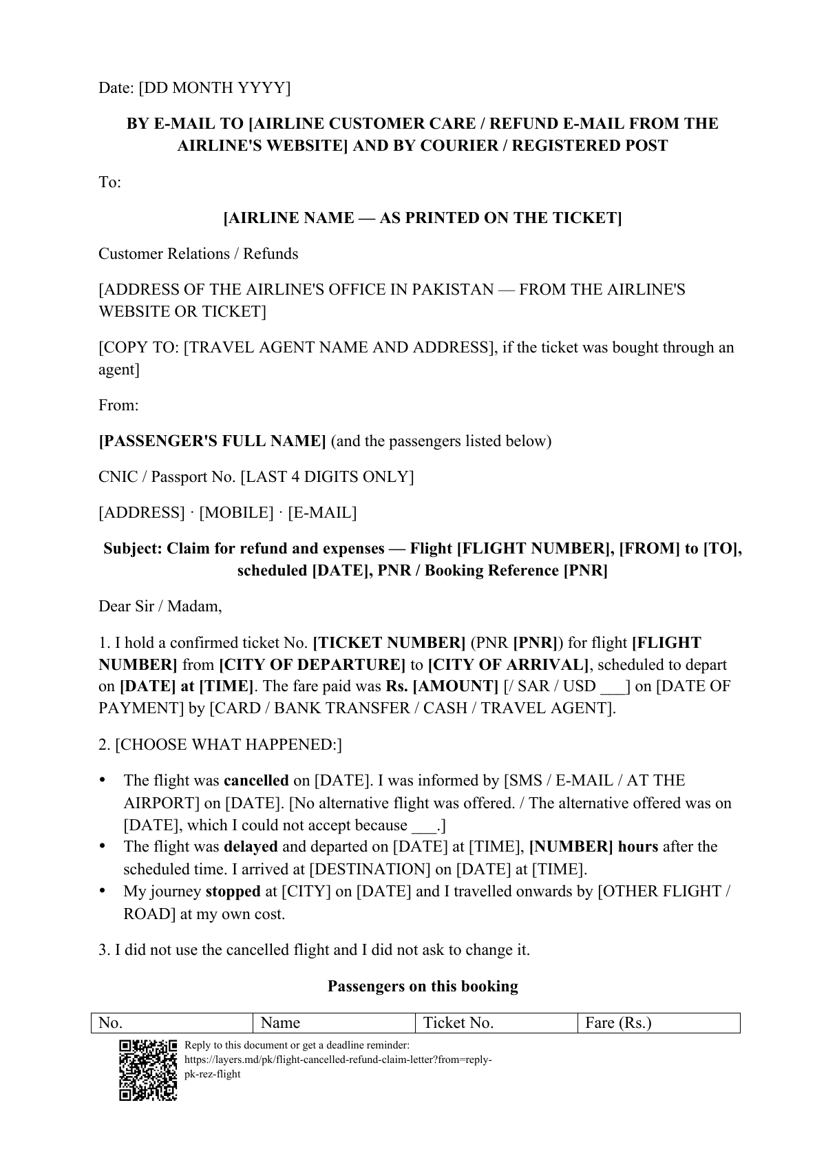 Flight cancelled or delayed?: first page
