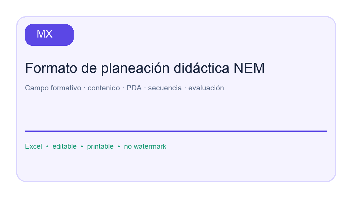 Formato de planeación didáctica NEM: first page