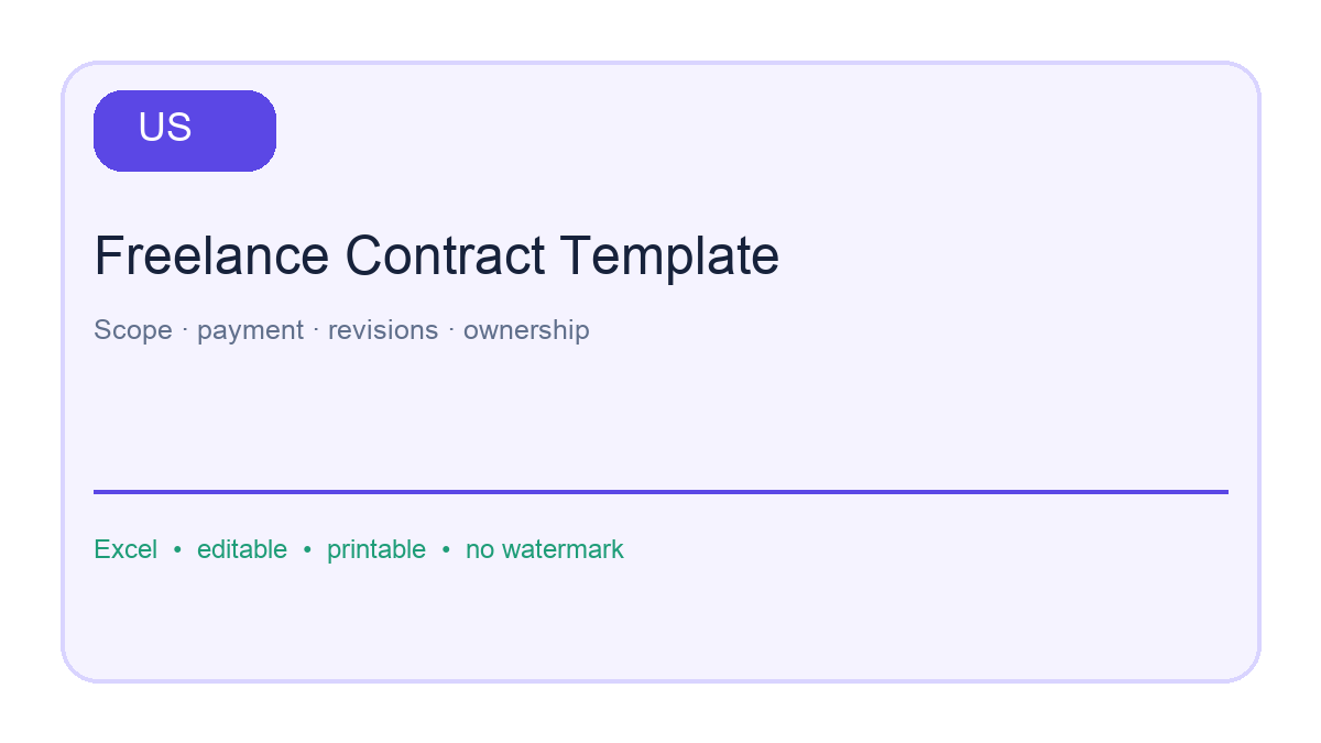 Freelance contract template: first page