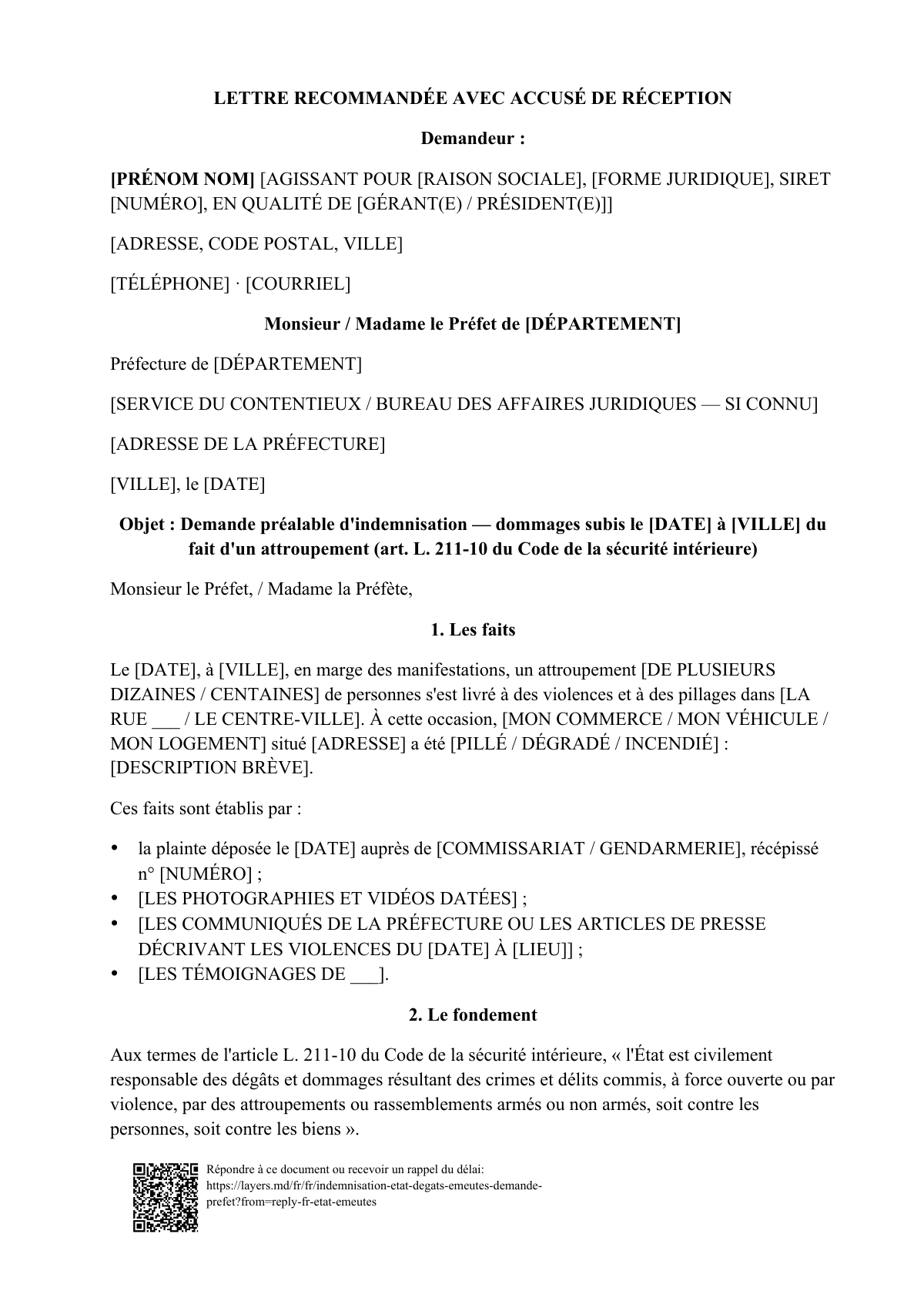 Le reste à charge après les émeutes: first page
