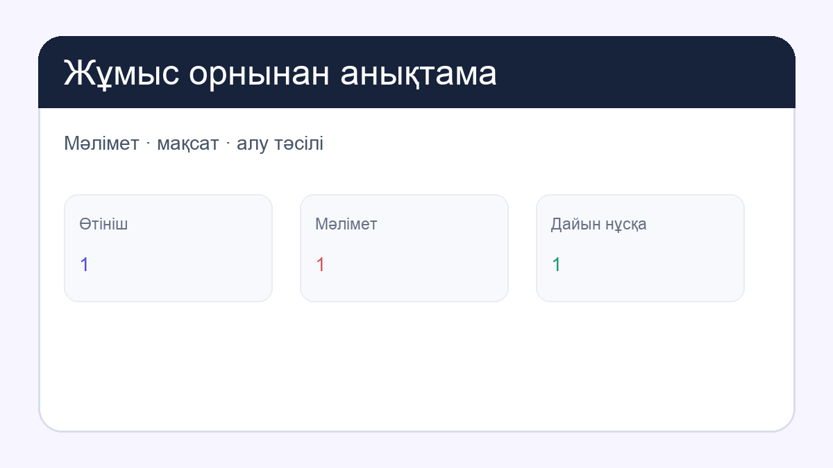 Жұмыс орнынан анықтама сұрау: first page