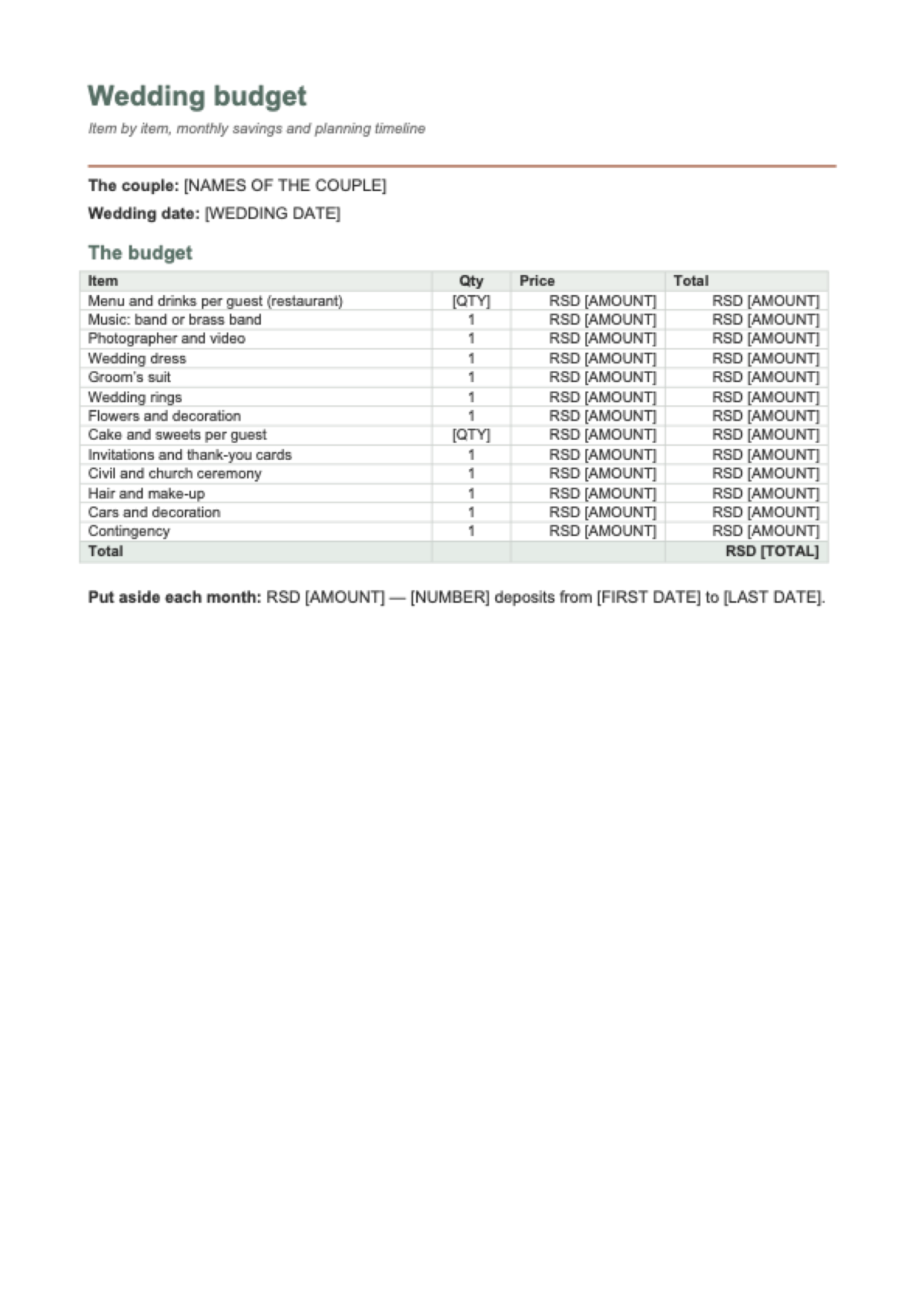 How much does a wedding cost in Serbia: first page