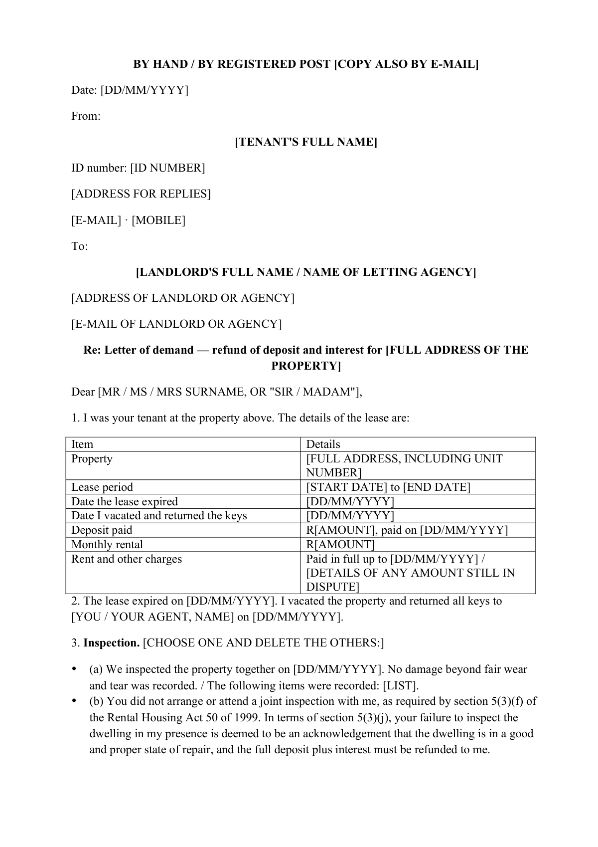 Landlord hasn't paid back your deposit?: first page