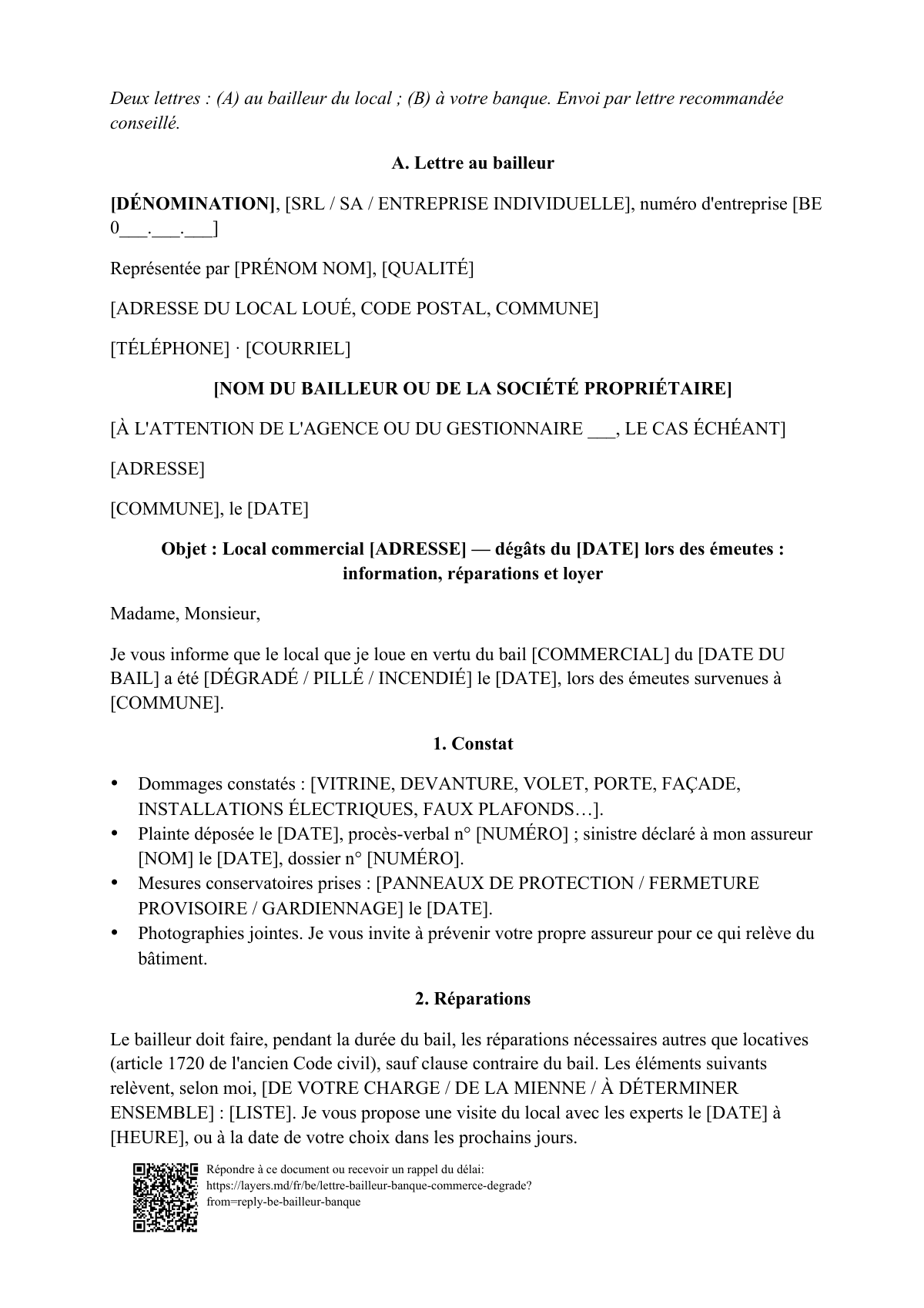 Bailleur et banque: first page