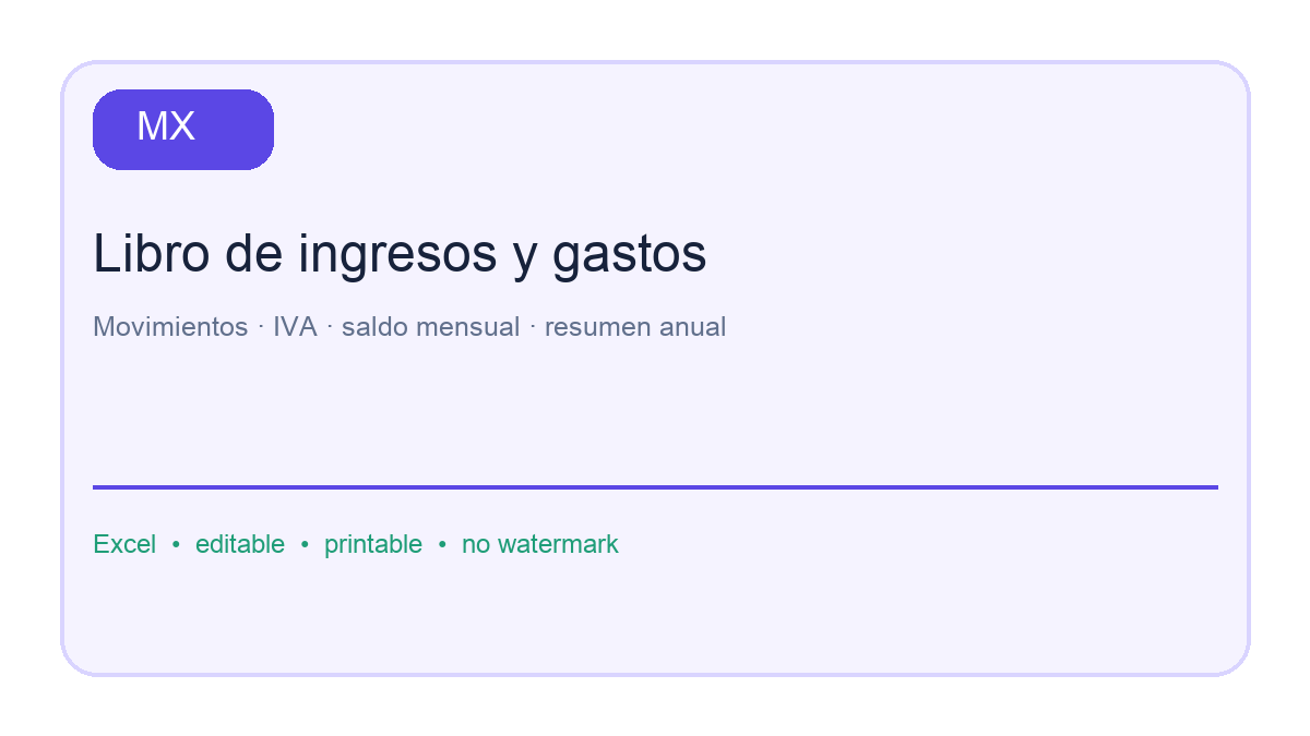 Libro de ingresos y gastos: first page