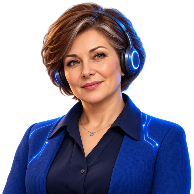 Lida, personaje ilustrado de Layers, con auriculares