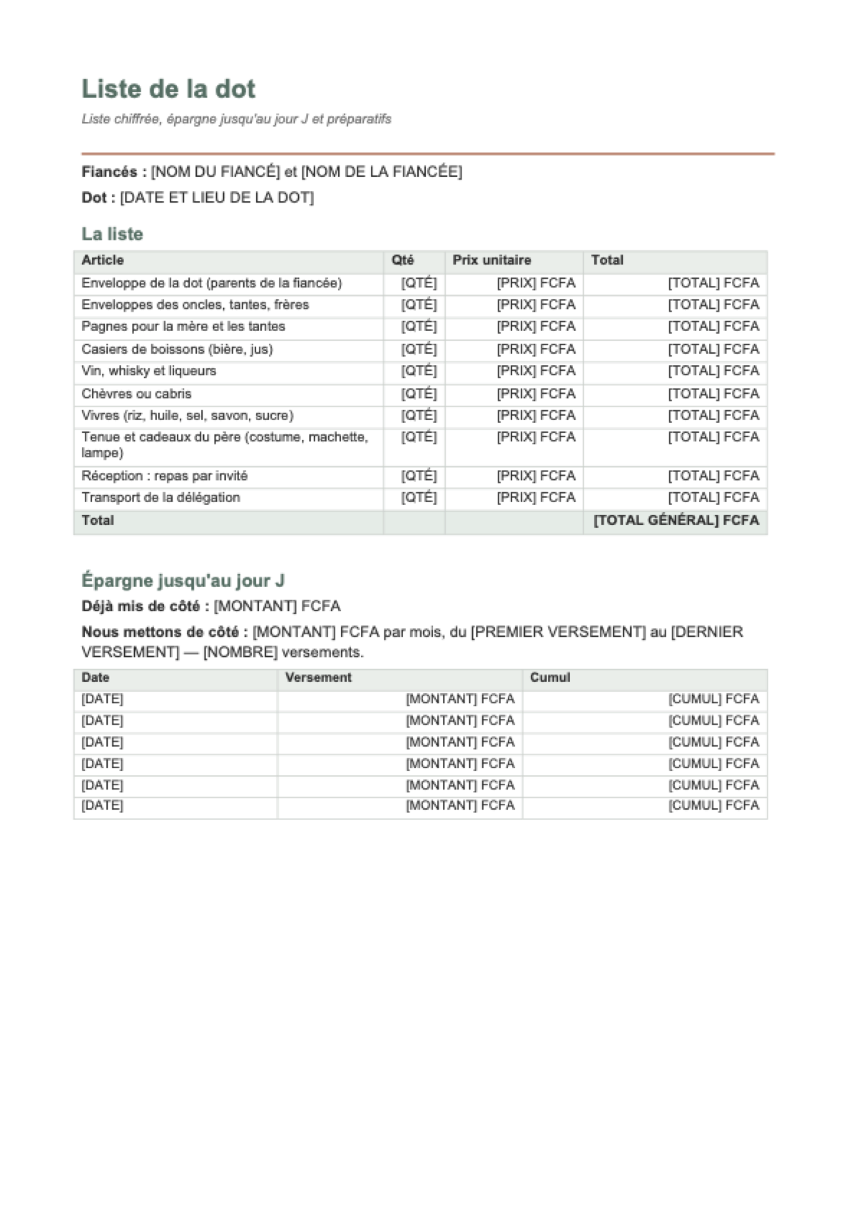 Liste de la dot au Cameroun: first page