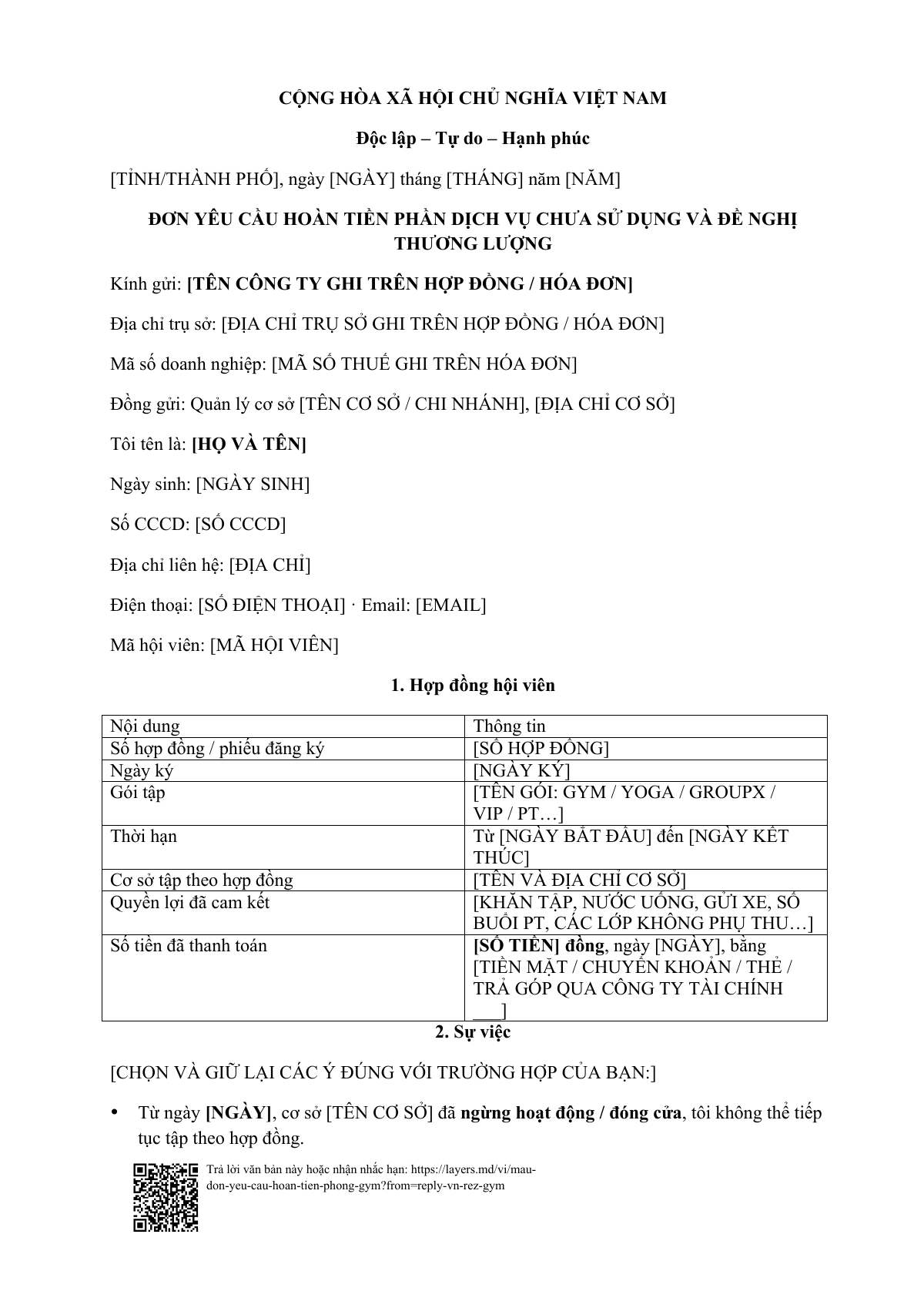 Phòng gym đóng cửa, gói tập còn hạn?: first page
