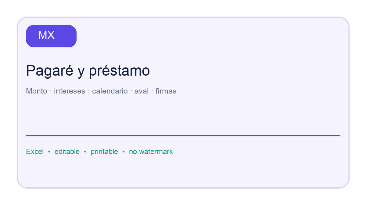 Pagaré y contrato de préstamo: first page