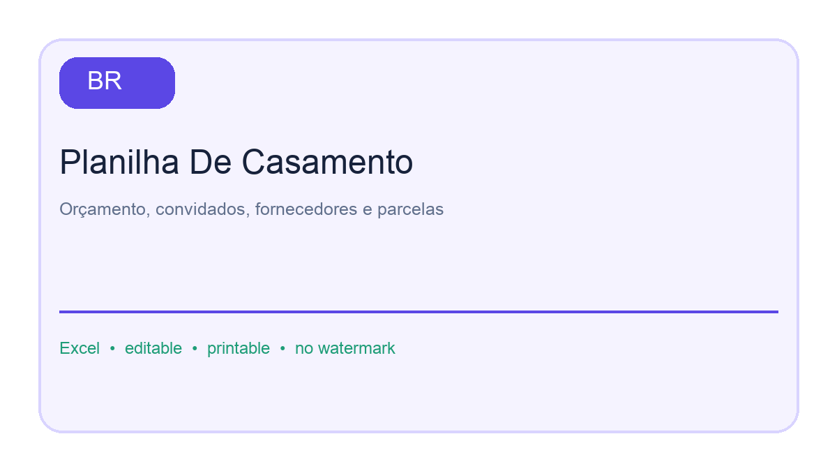 Planilha de casamento: first page