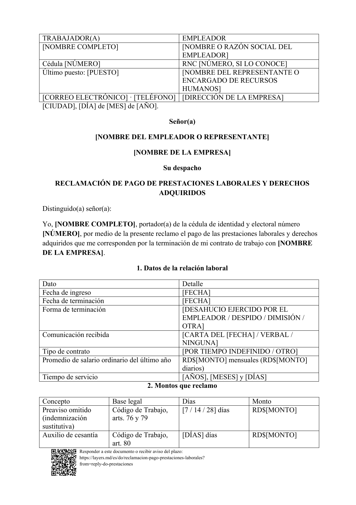 Terminó su contrato y no le pagan las prestaciones: first page
