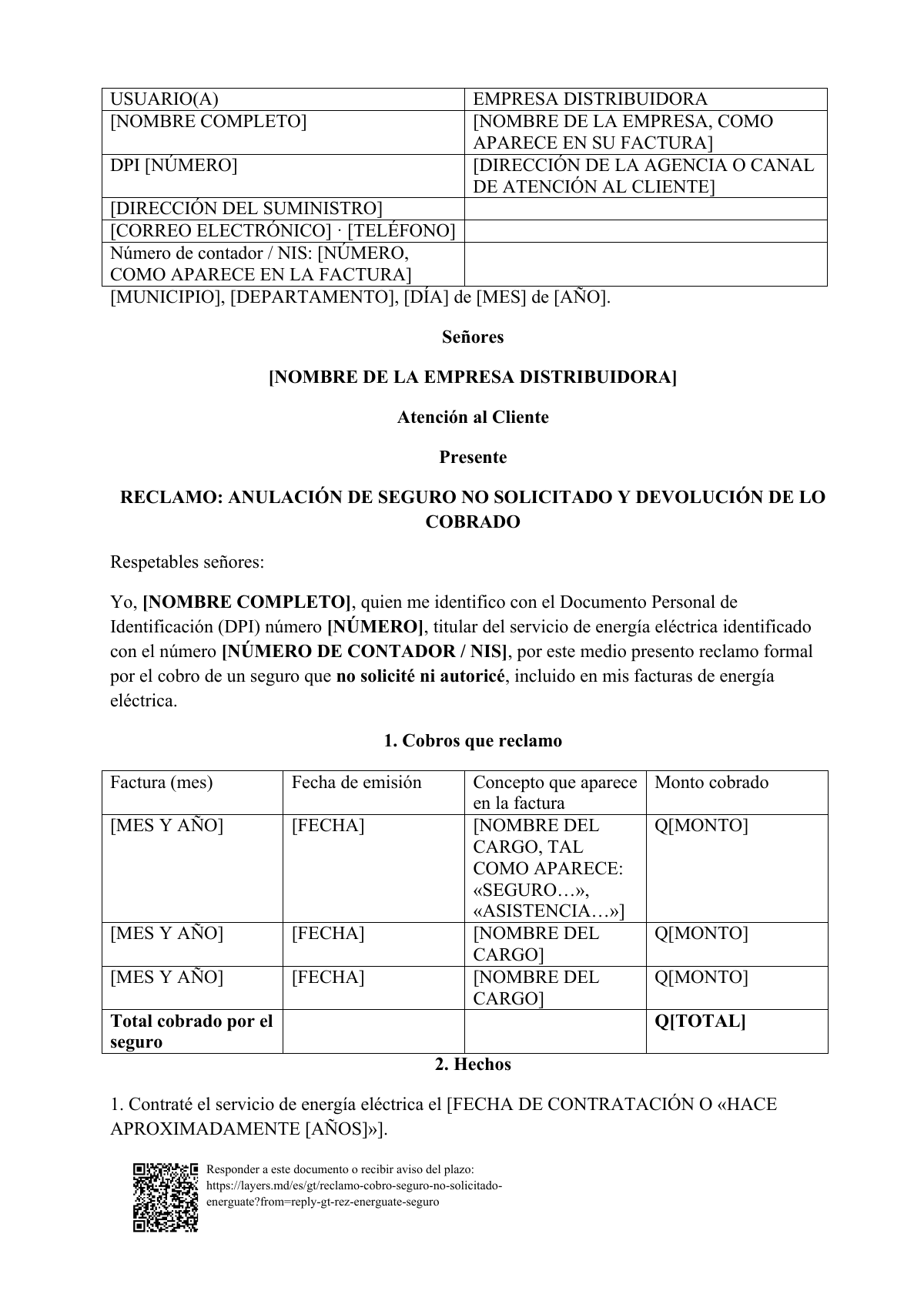 Le cobran un seguro que no pidió en la factura de luz: first page