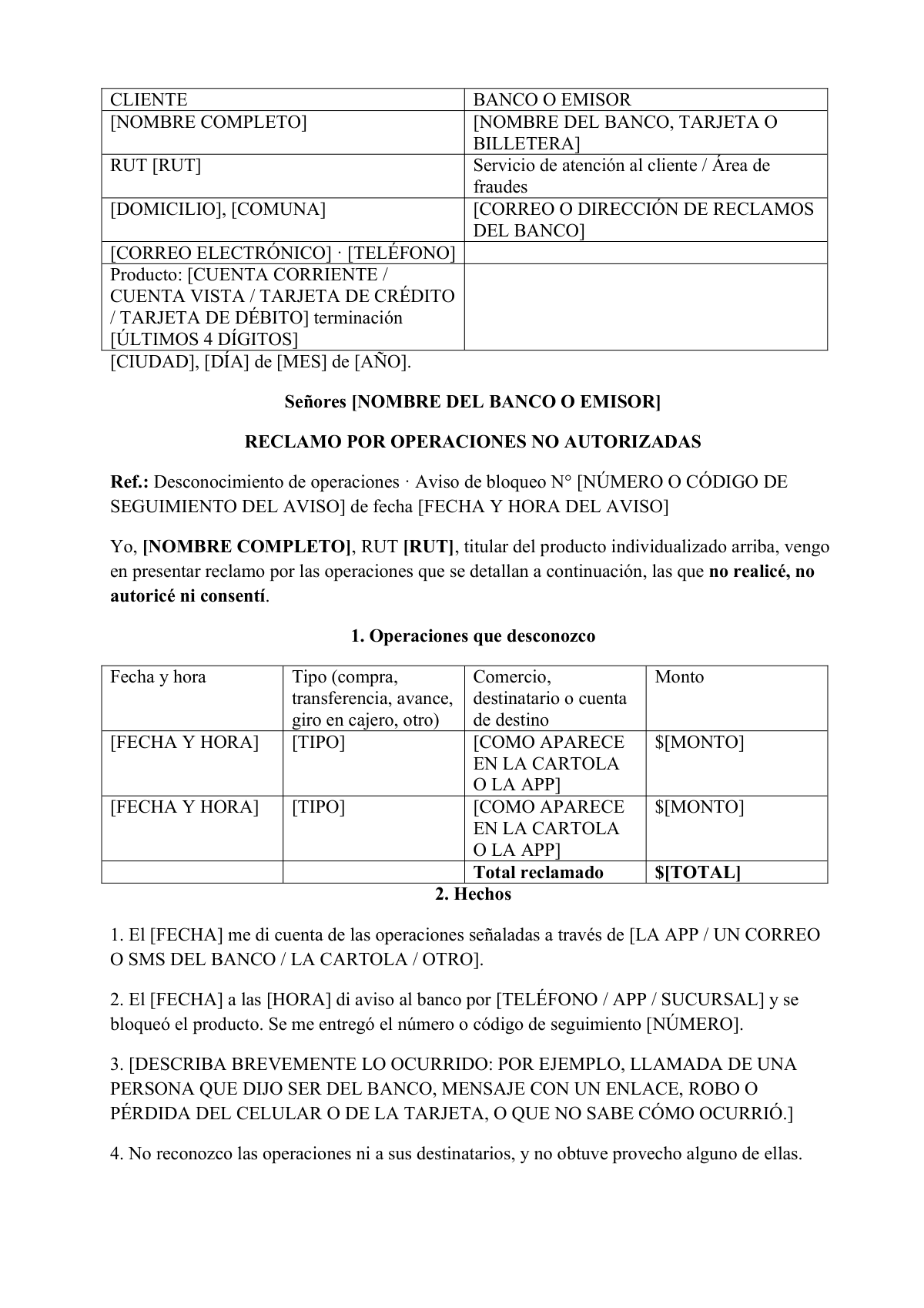 Te sacaron plata de la cuenta o la tarjeta: first page