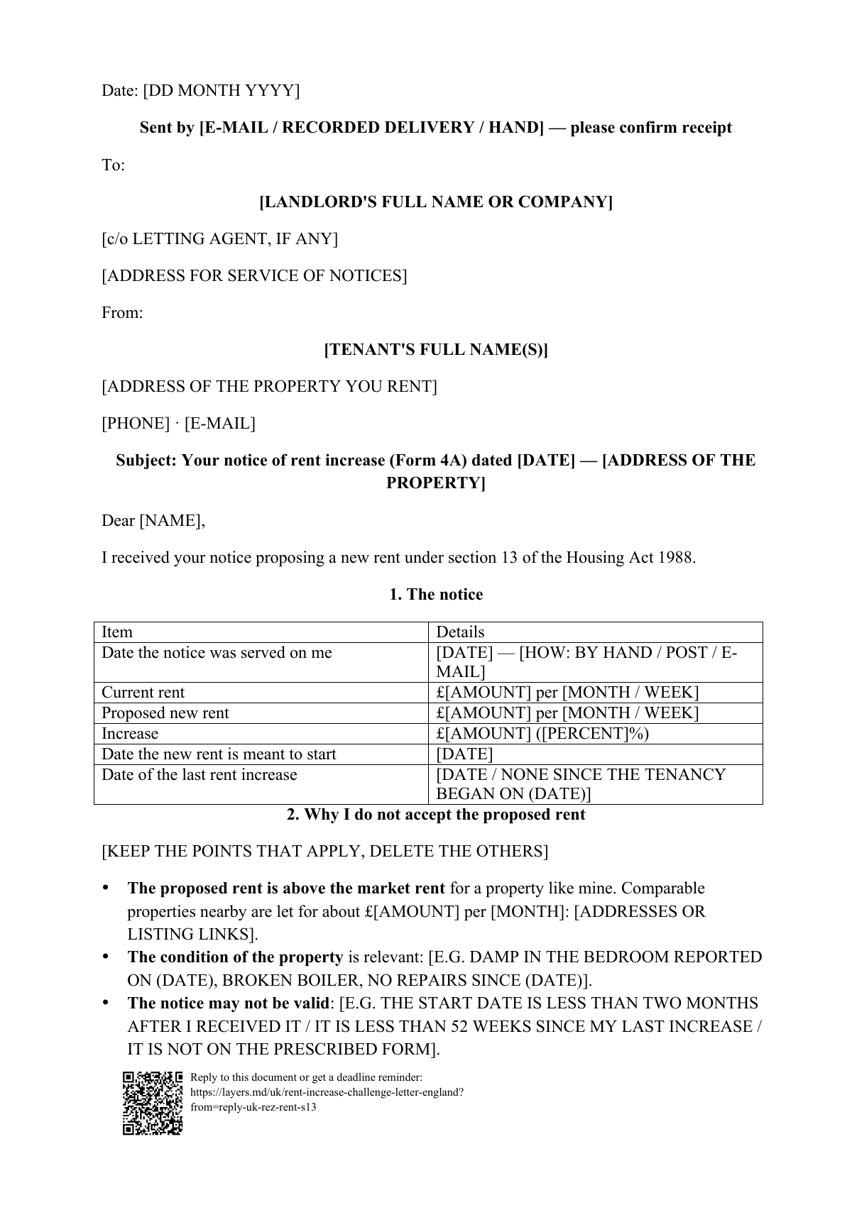 Landlord sent a section 13 rent increase?: first page
