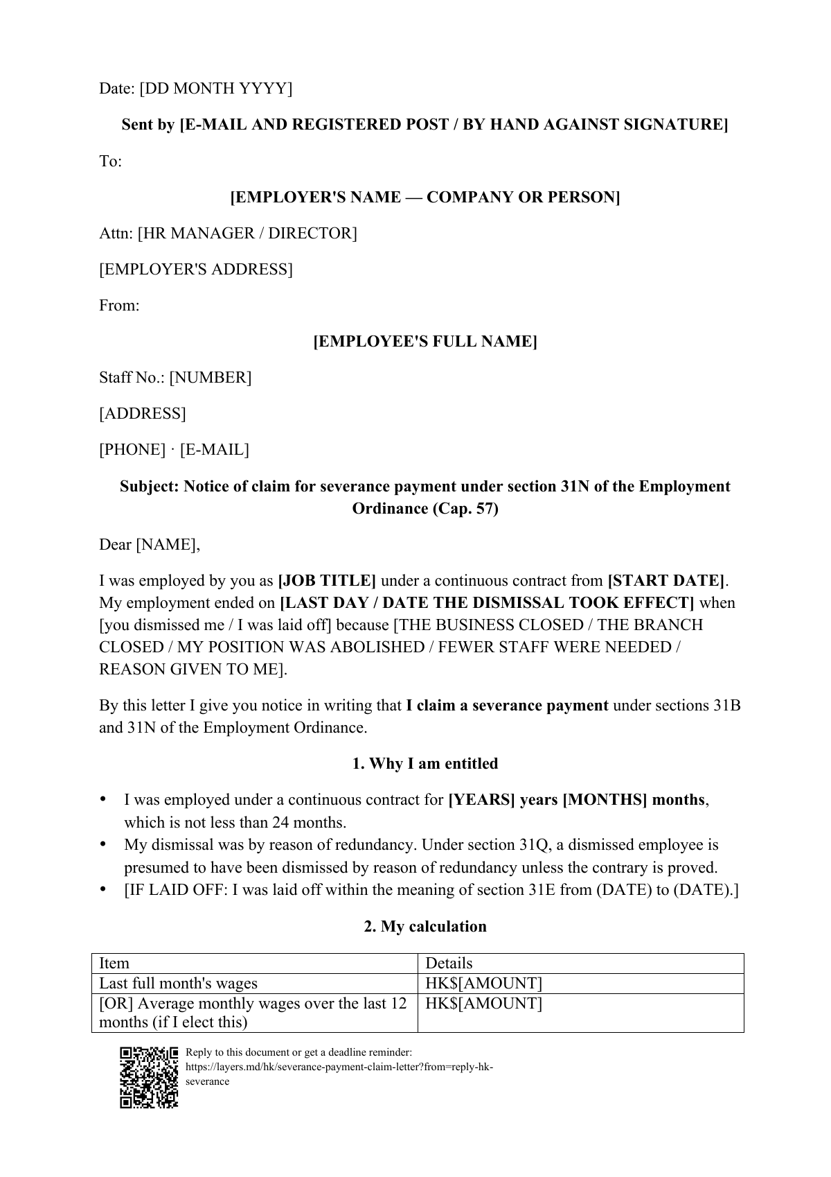 Made redundant in Hong Kong?: first page