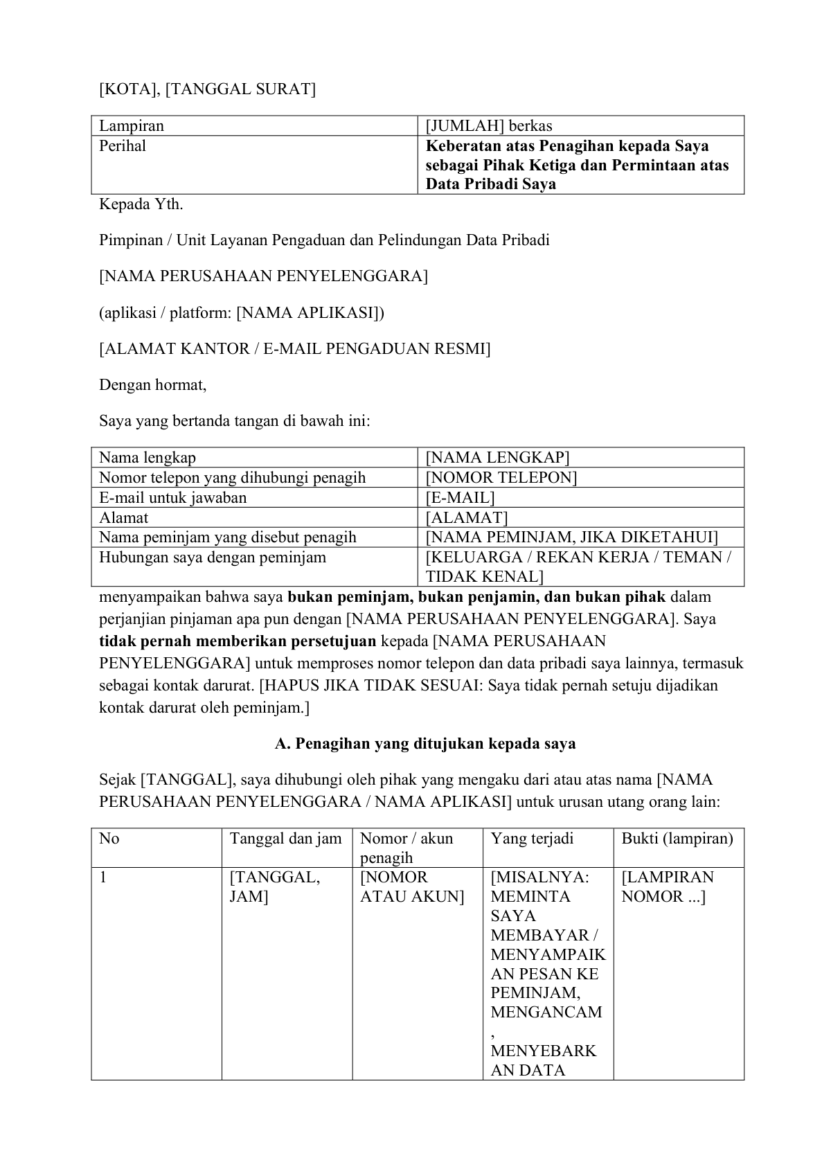 Ditagih utang pinjol orang lain: first page