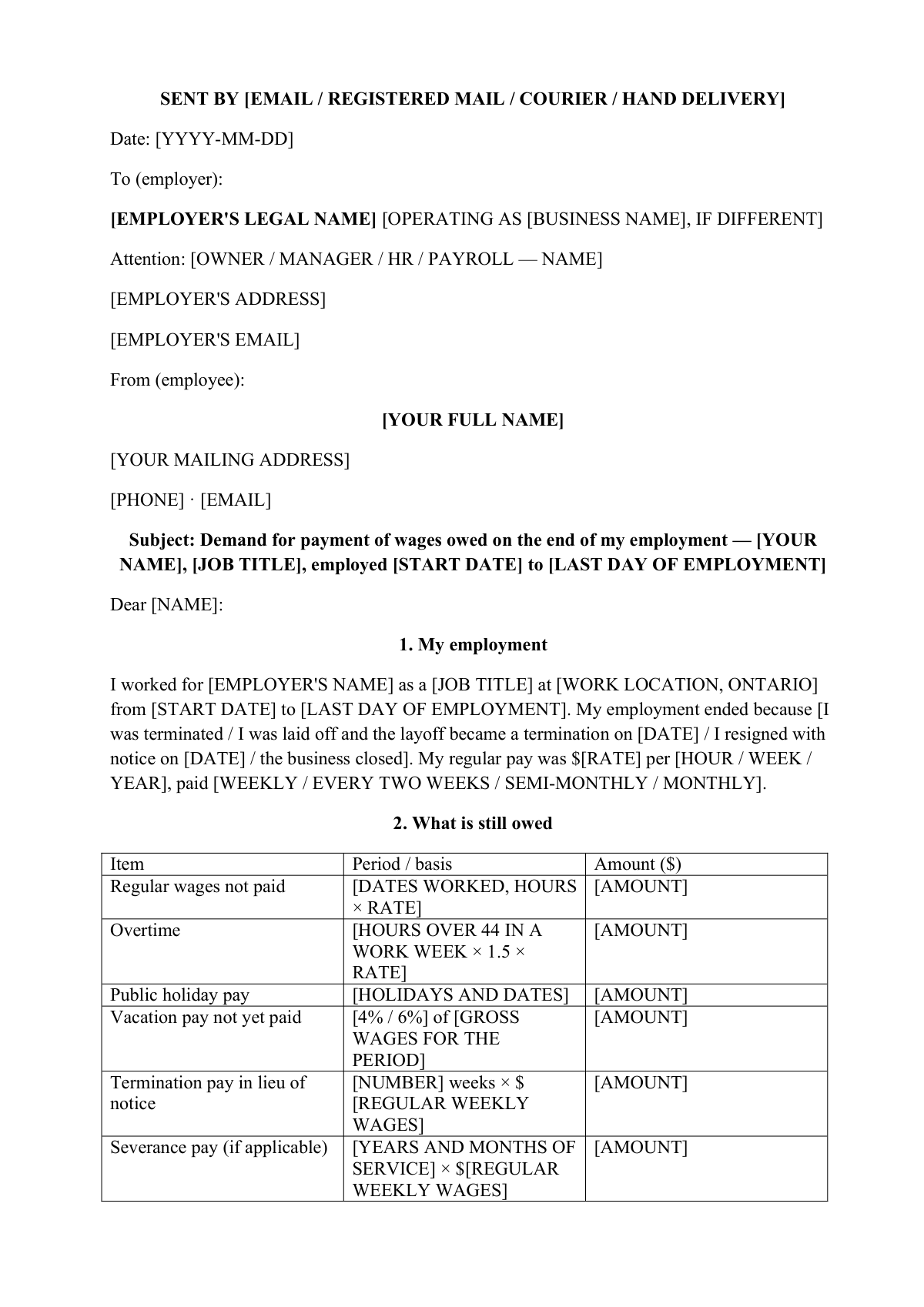 Your employer hasn't paid your final wages?: first page
