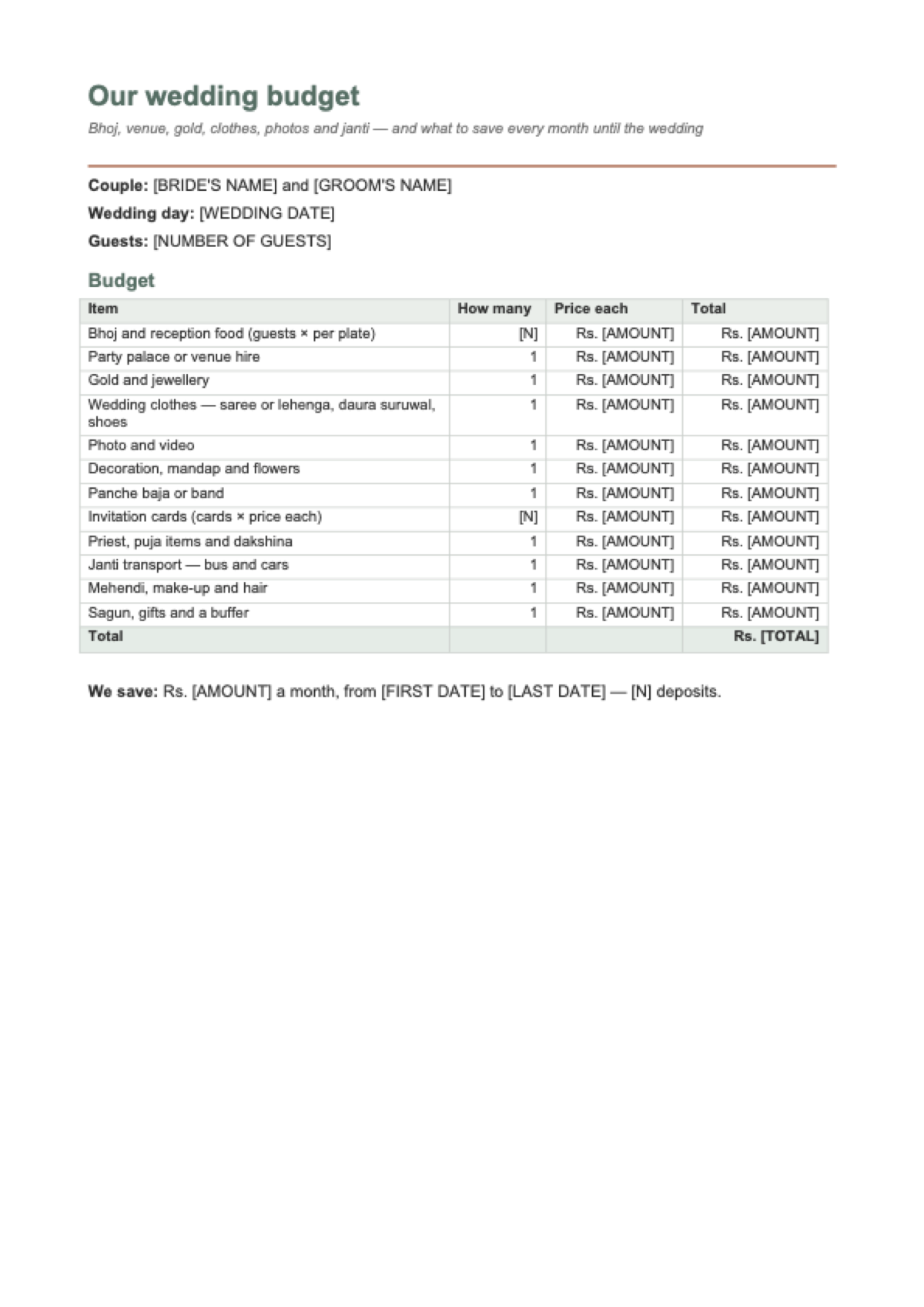 Wedding cost in Nepal: first page