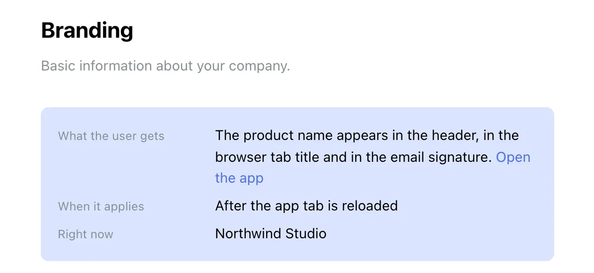 Branding: the company name Northwind Studio