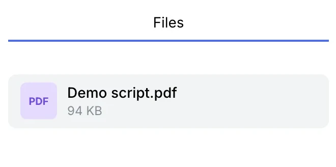 Group info → Files: the group’s documents
