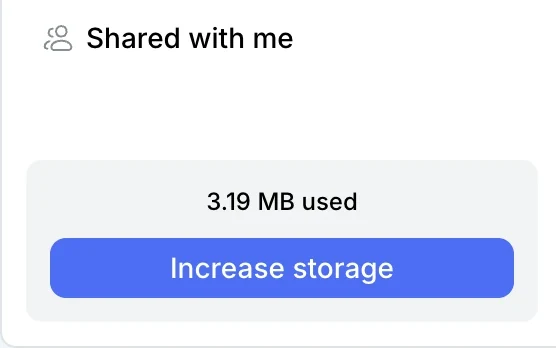 Used storage at the bottom of the sidebar